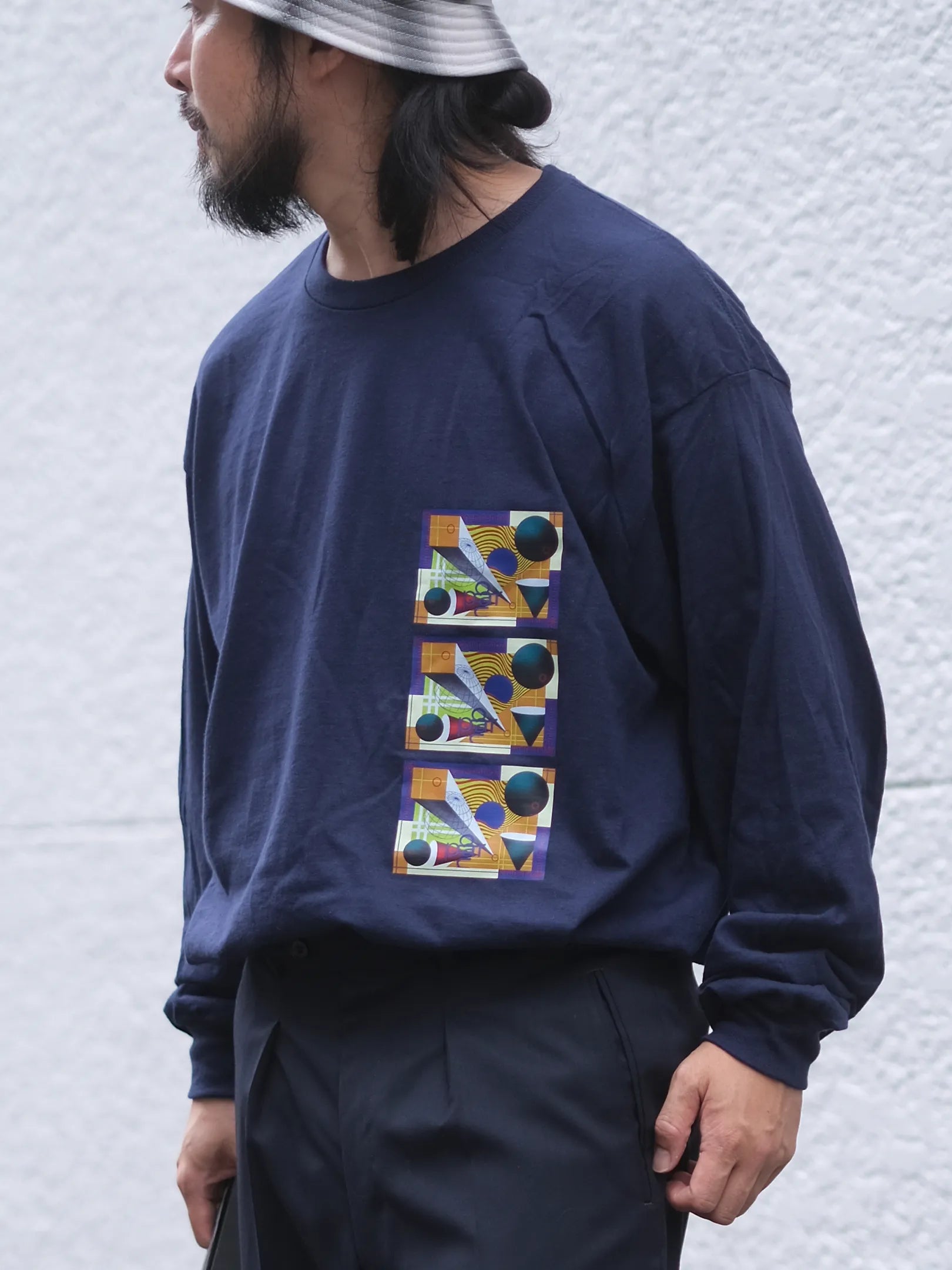 "PANIO REPUBLIC L/S Tee -present past future-(3colors)"