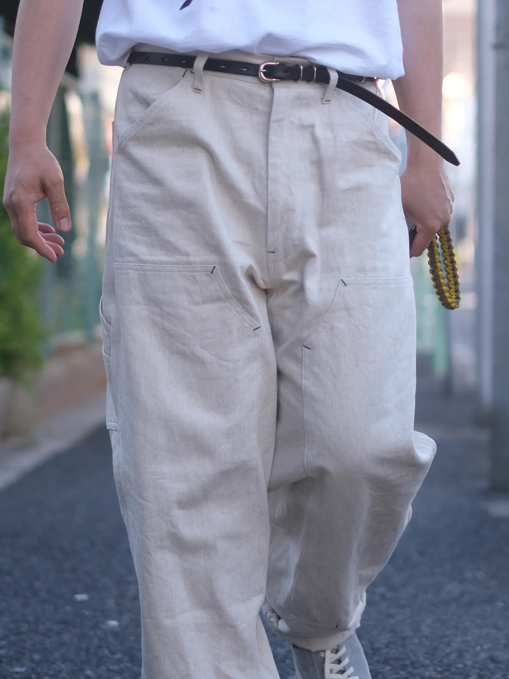 SOWBOW "DOUBLE KNEE PAINTER PANTS 10oz HEMP DENIM NATURAL"