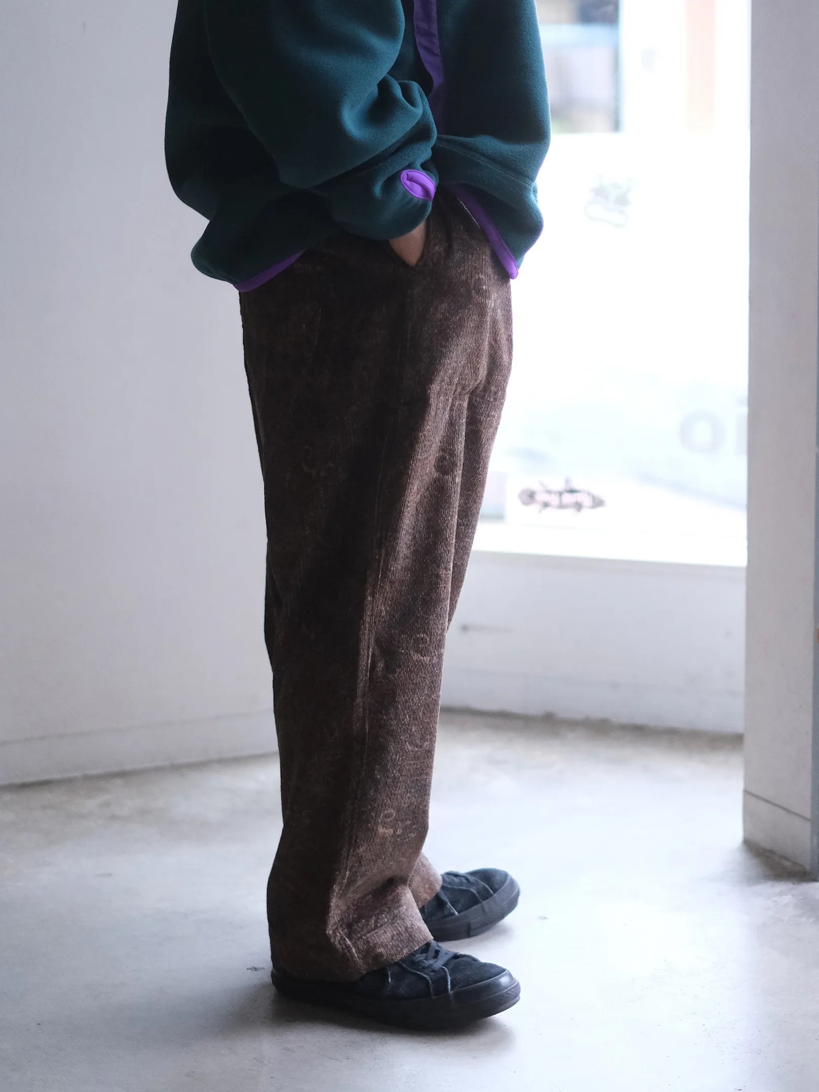 SOWBOW "蒼氓EZパンツ-WIDE-(PAISLEY CORD BROWN)"