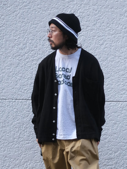 SOWBOW "蒼氓シャツ/F CARDIGAN(BLACK PANAMA)"