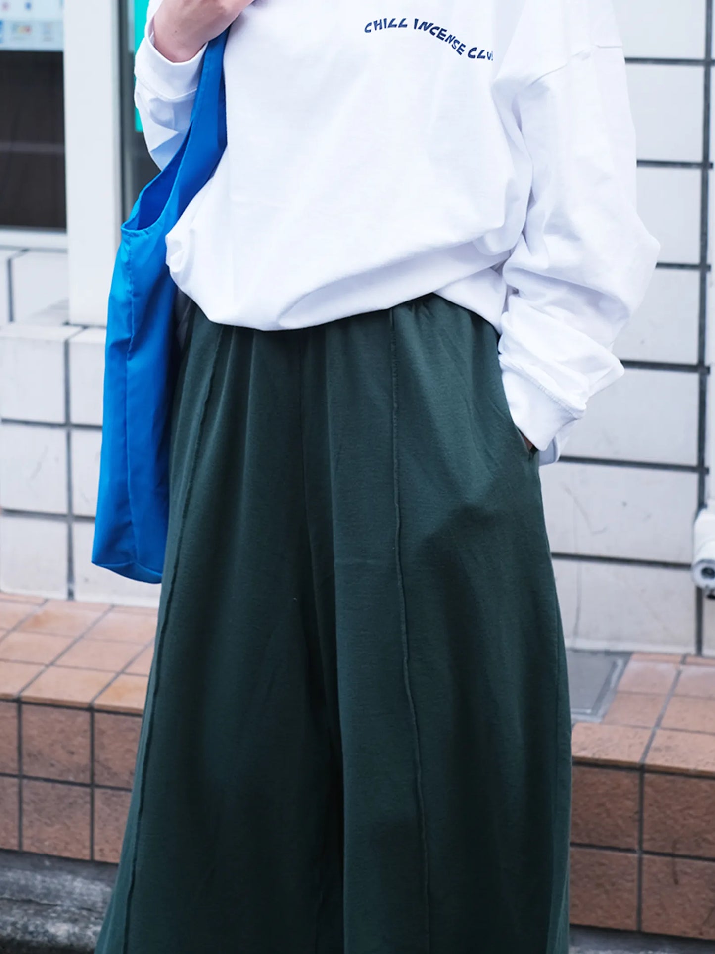 Le Melange "フレンチテリーギャザーワイドパンツ(2colors)"