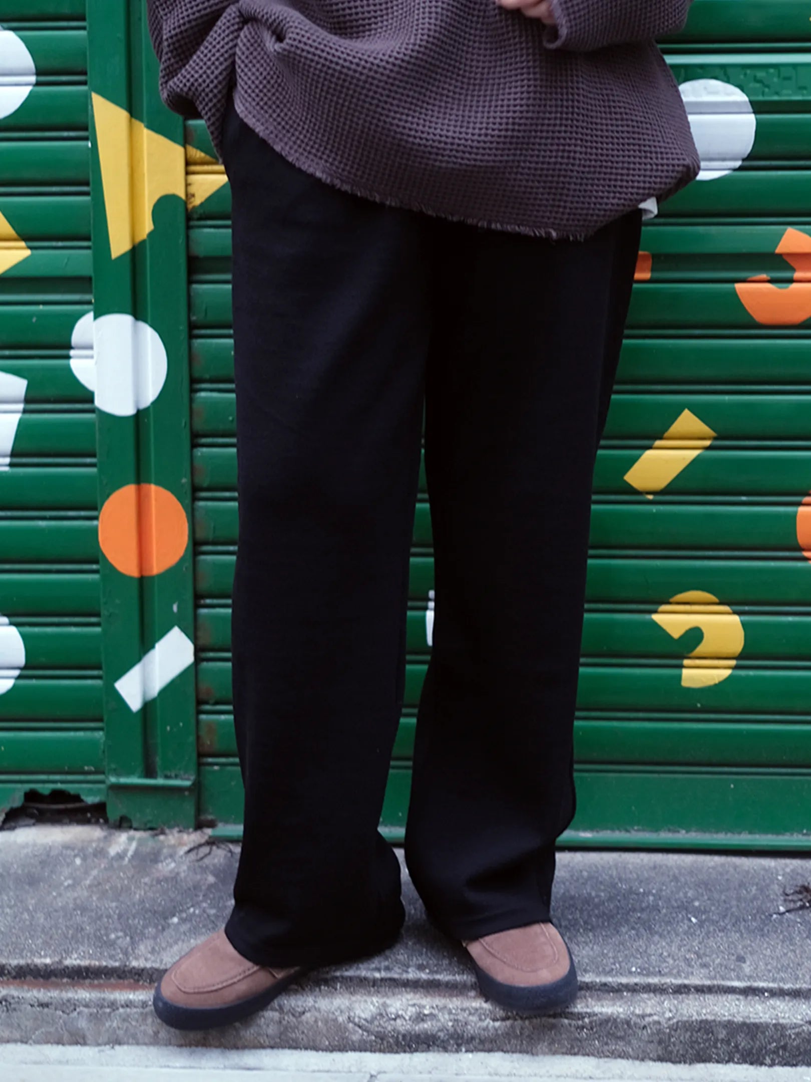 A.D.A.N "1TUCK WIDE KNIT PANTS"