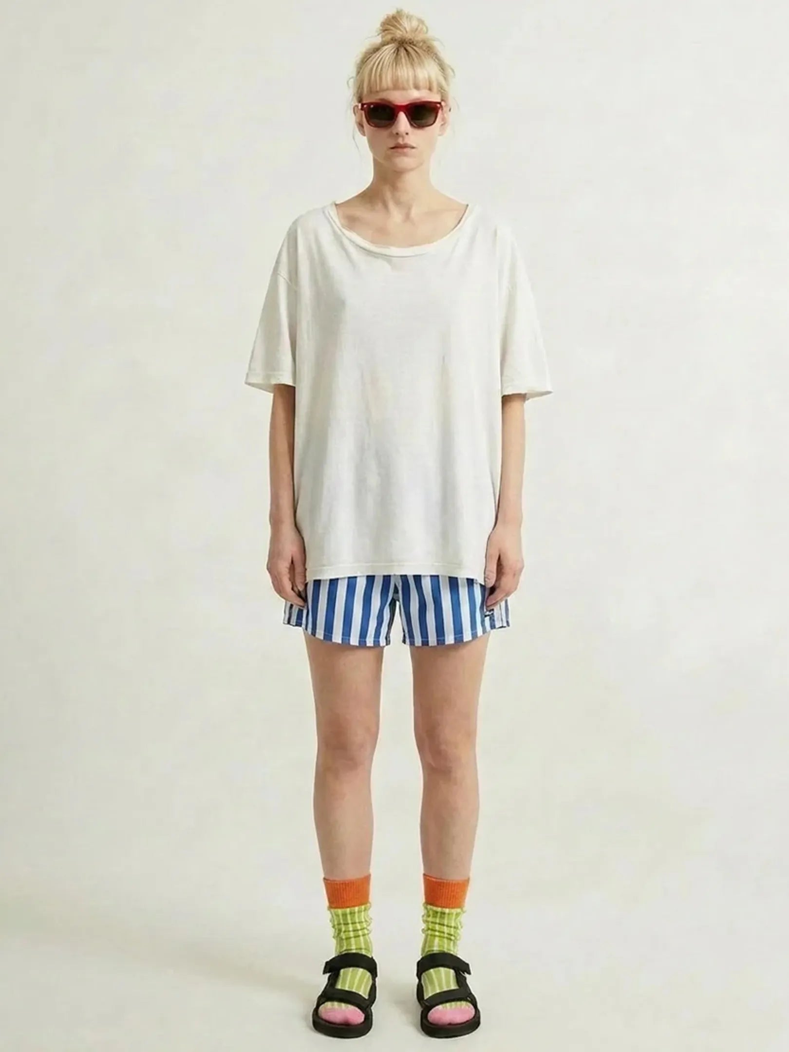 SHOWATABÉ  "Cotton Needle-Out Socks | Stripes(4colors)"