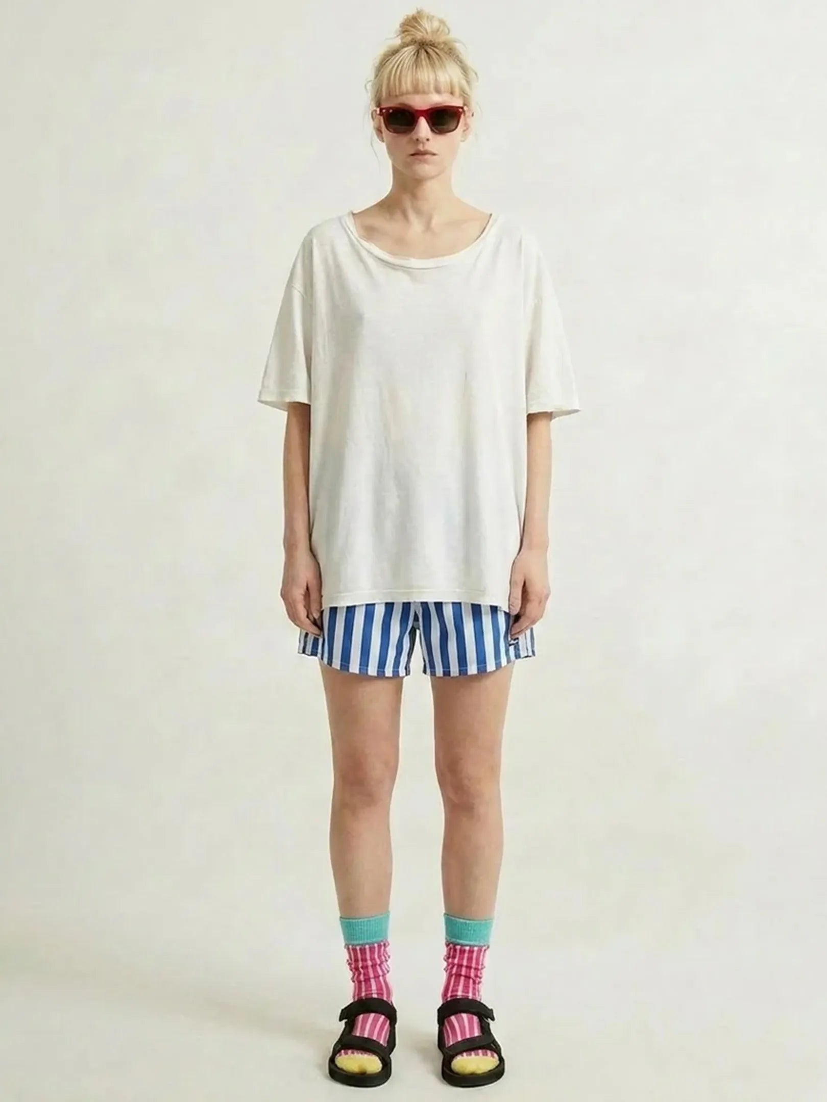 SHOWATABÉ  "Cotton Needle-Out Socks | Stripes(4colors)"