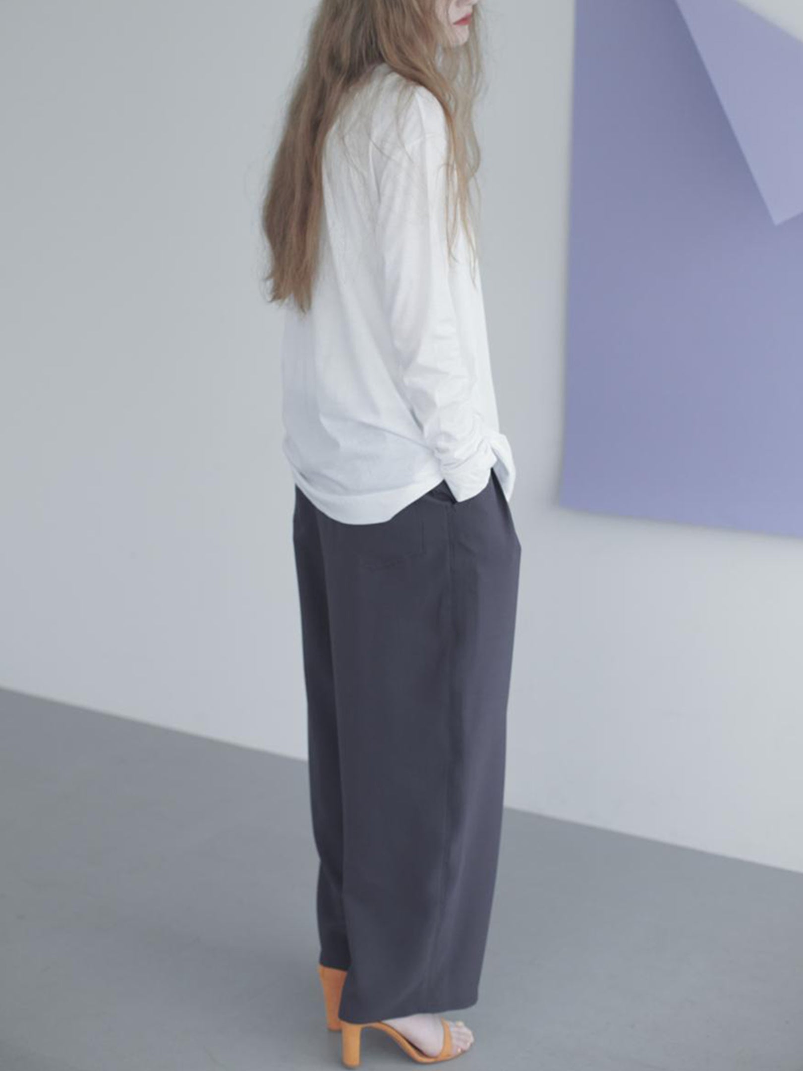 manon "TWILL THREE TUCK WIDE PANTS(2colors)"
