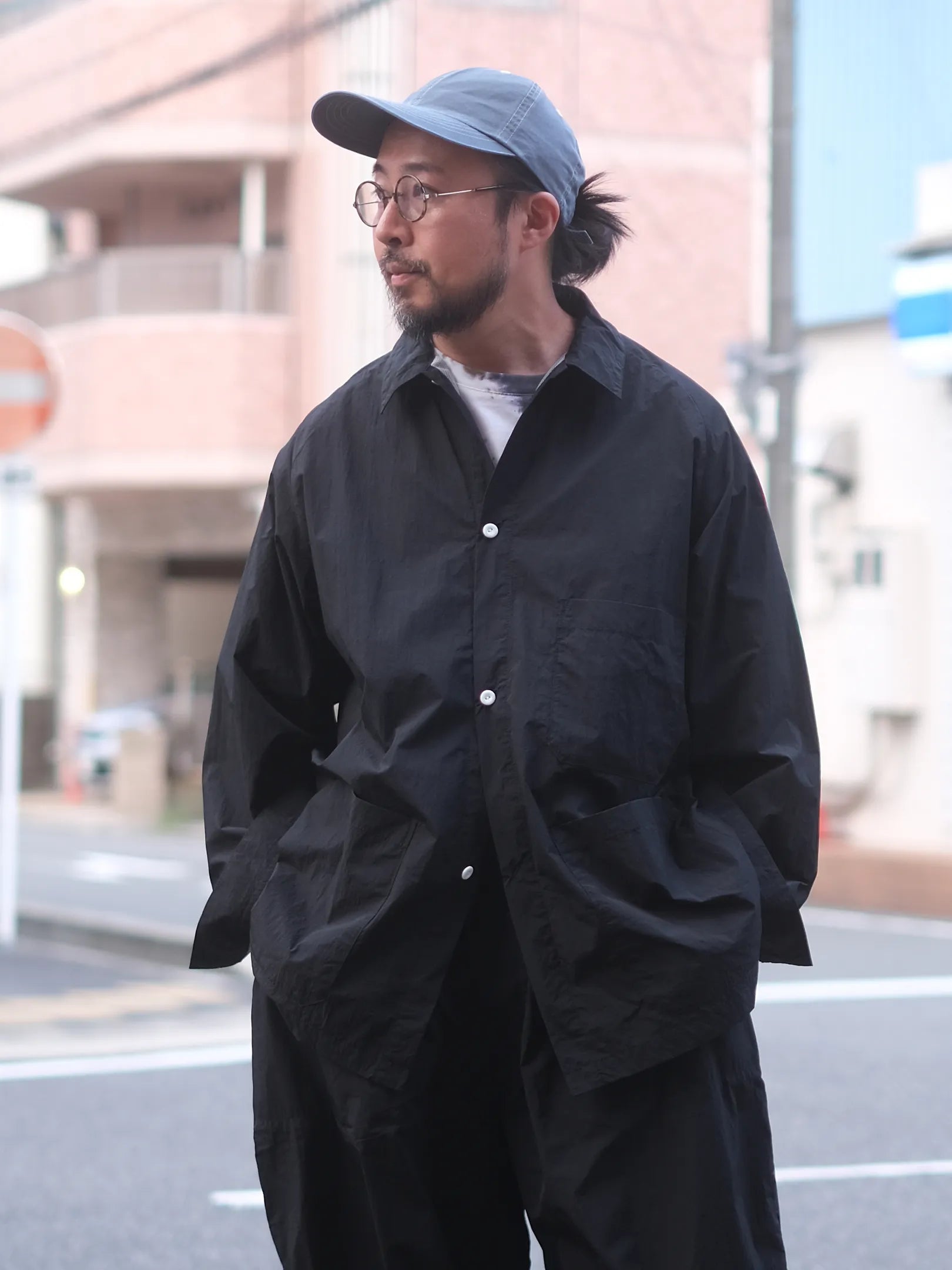 SOWBOW "SOWBOW SHIRT H /  SHRINKLE NYLON (2colors)"