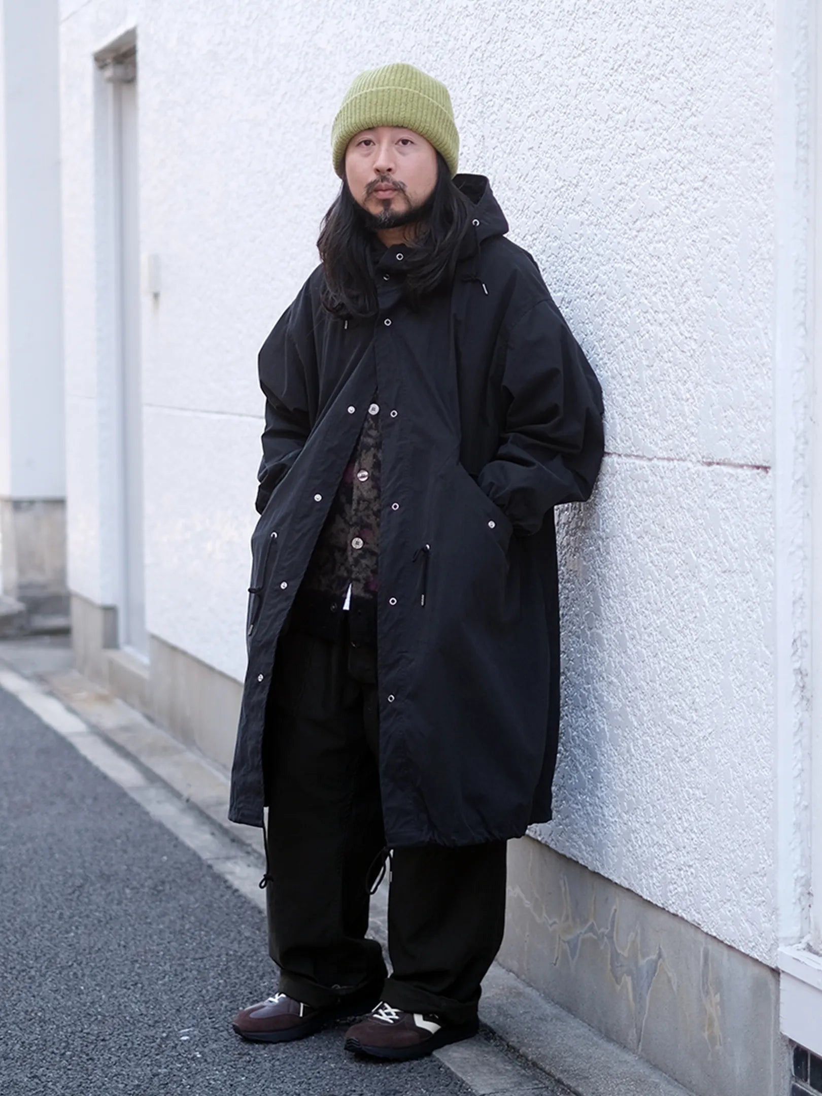 manon "COTTON NYLON HOODCOAT"