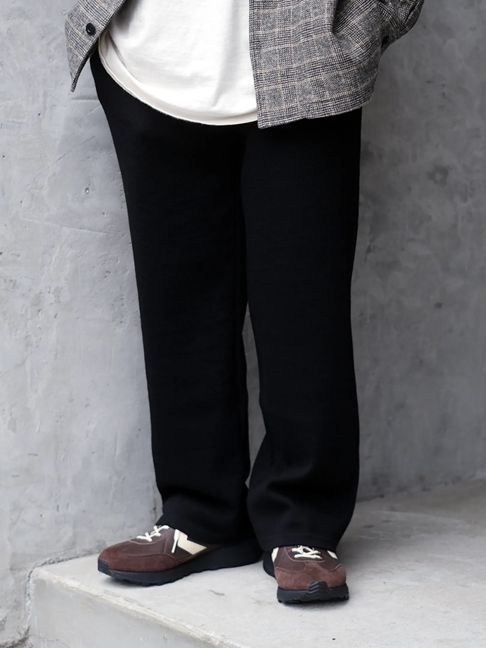 A.D.A.N "1TUCK WIDE KNIT PANTS"