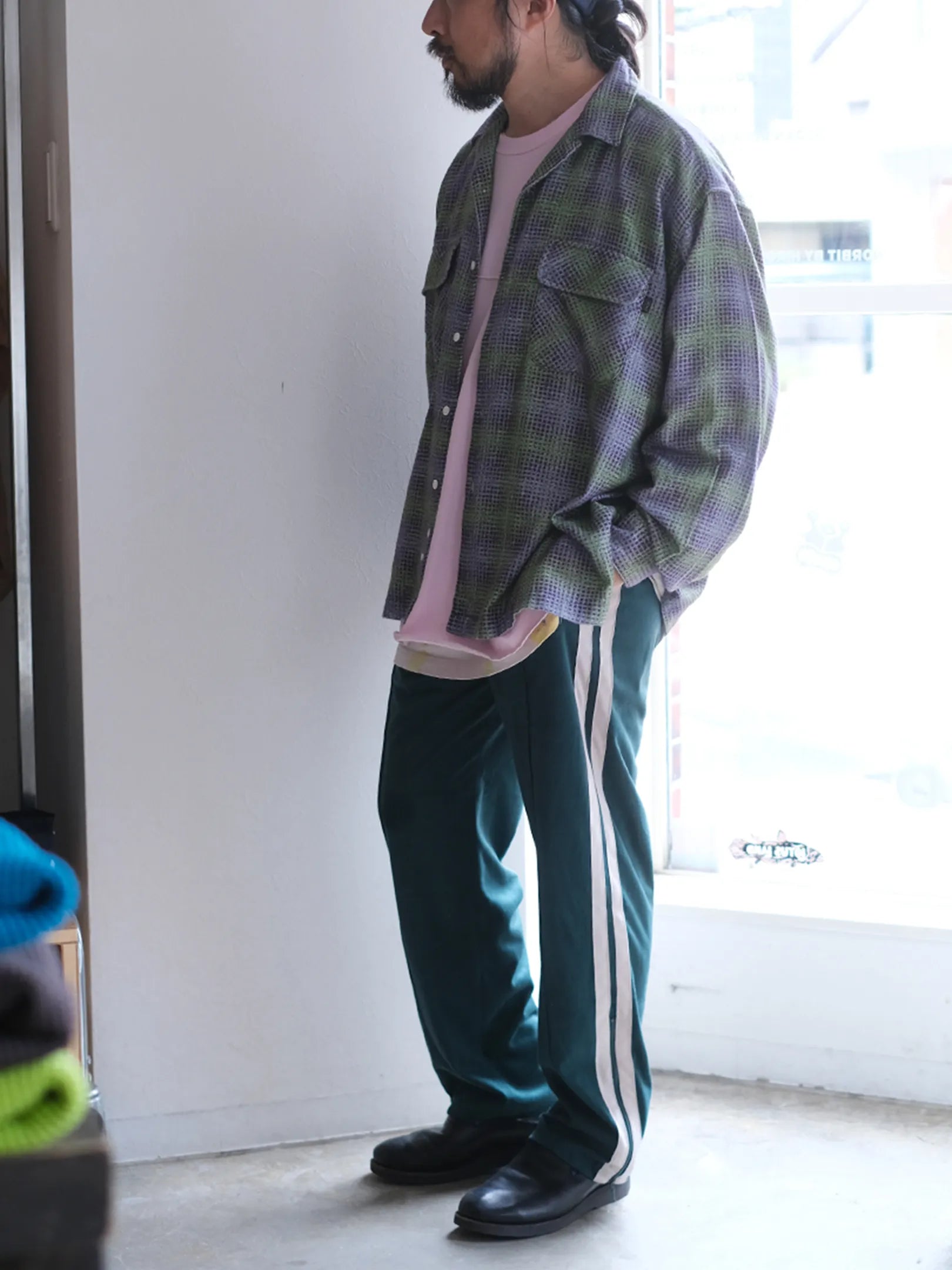 SEDAN ALL-PURPOSE "Printed Plaid Flannel Open Collar Shirt"