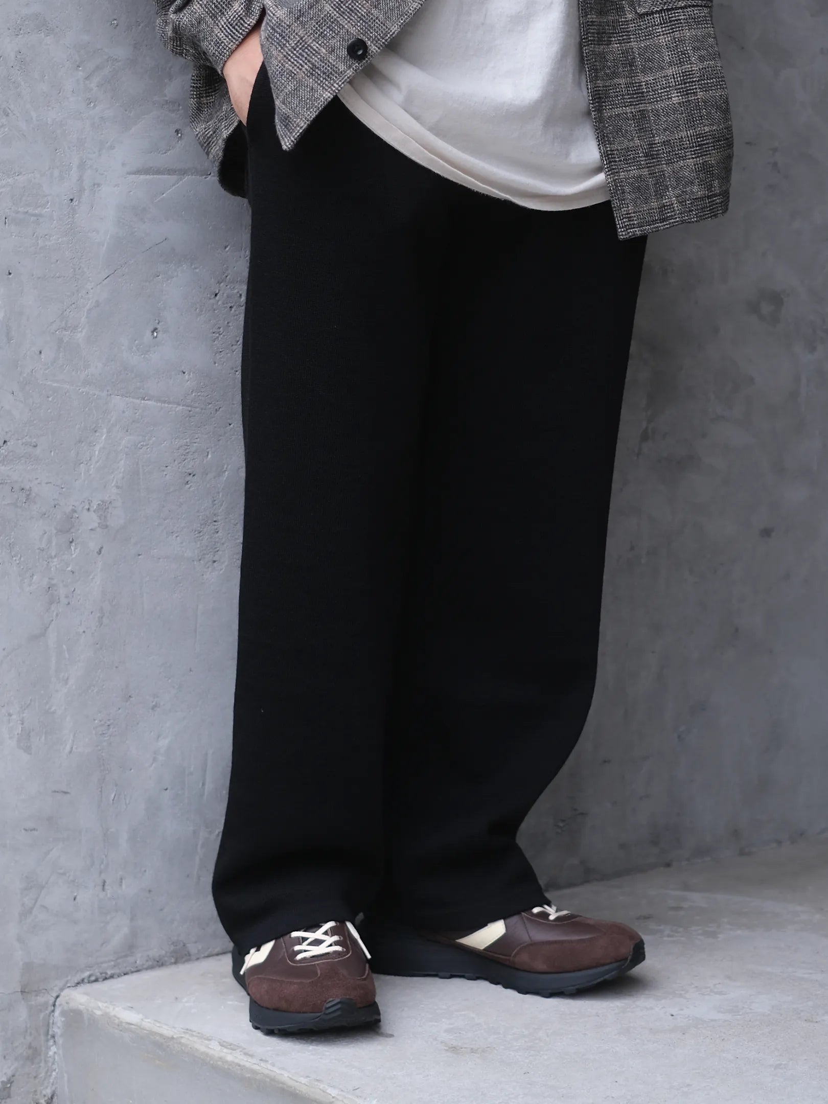 A.D.A.N "1TUCK WIDE KNIT PANTS"