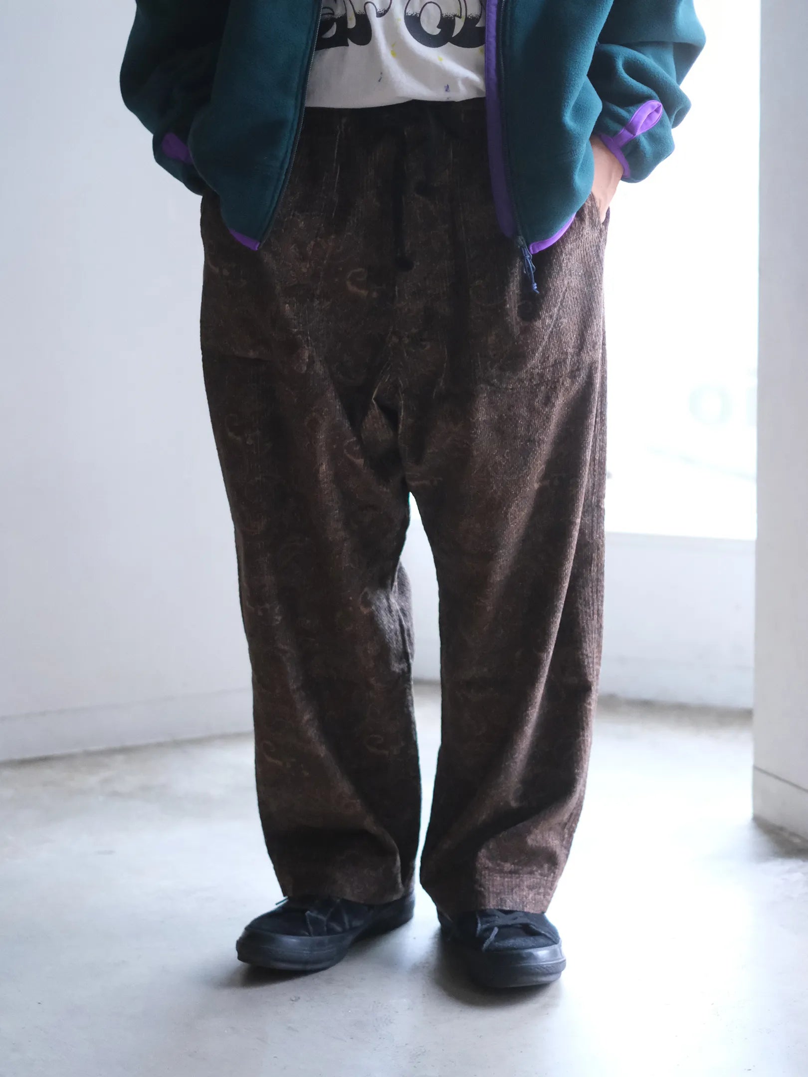 SOWBOW "蒼氓EZパンツ-WIDE-(PAISLEY CORD BROWN)"