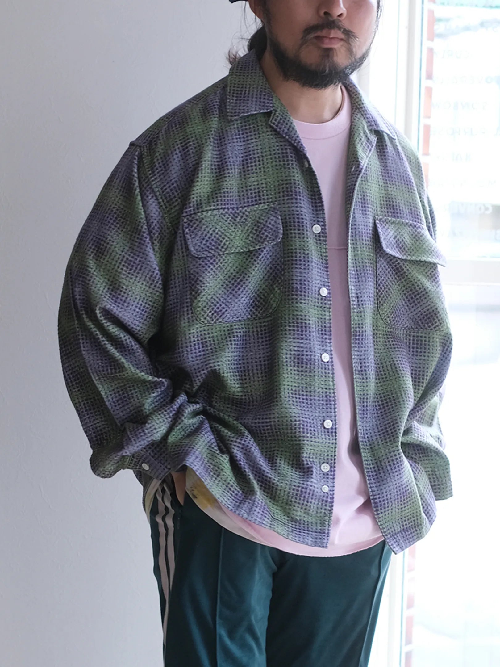 SEDAN ALL-PURPOSE "Printed Plaid Flannel Open Collar Shirt"