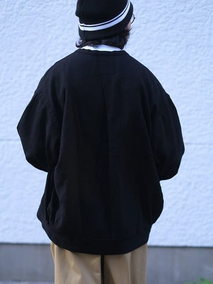 SOWBOW "蒼氓シャツ/F CARDIGAN(BLACK PANAMA)"