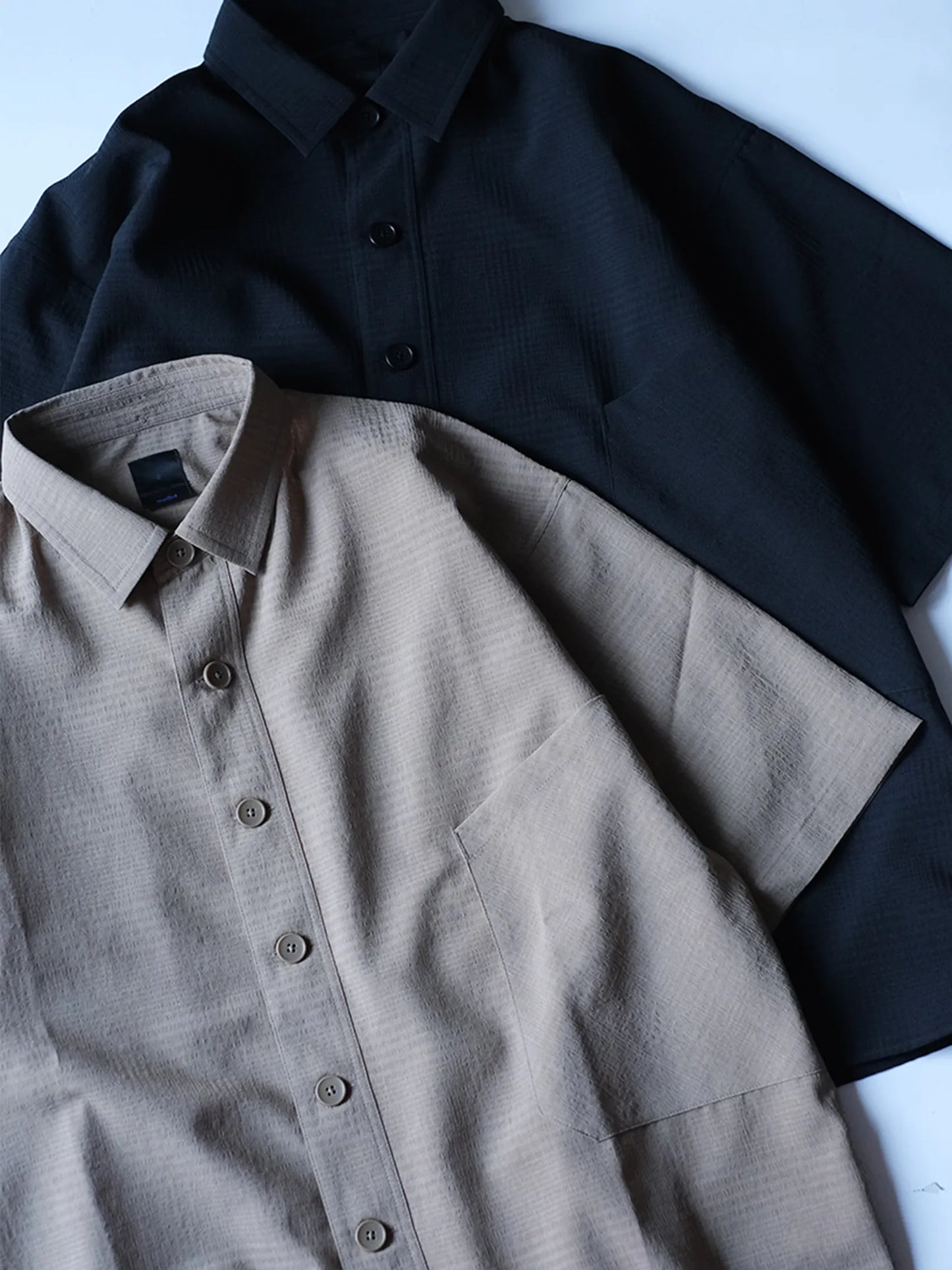 maillot  "shadow  check s/s big shirt(2colors)"
