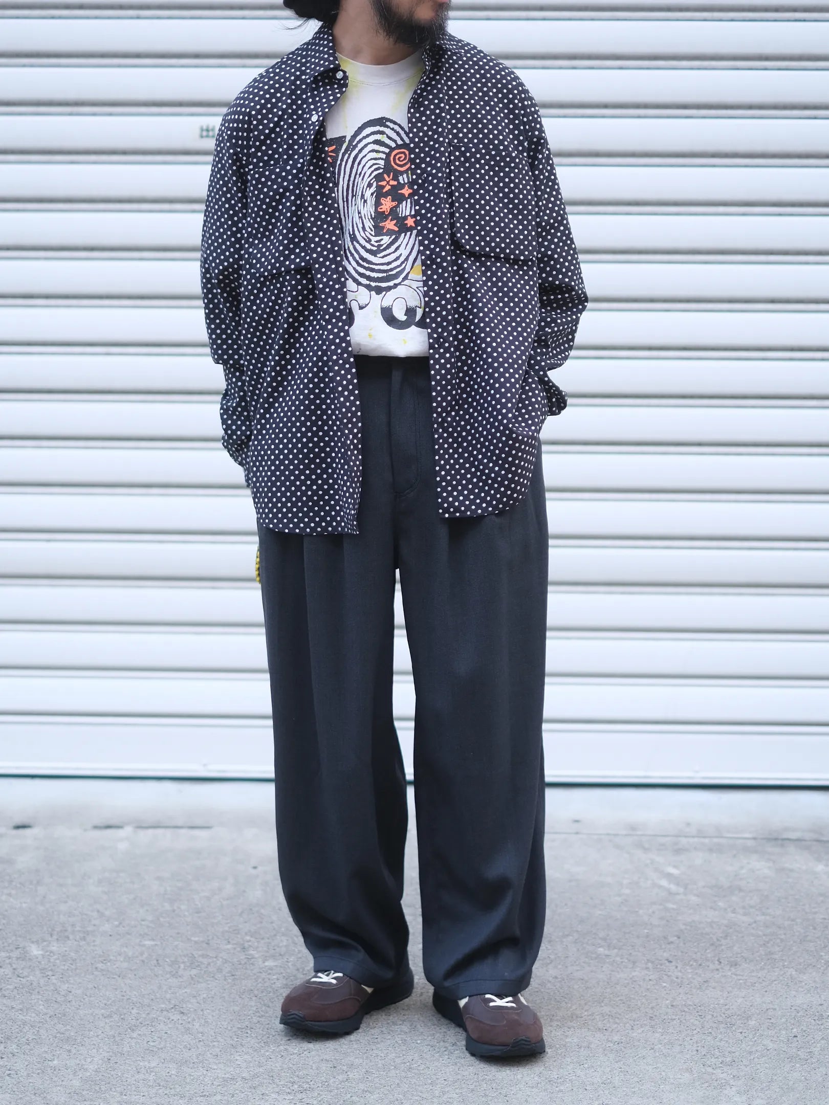 manon "WOOL MIX THREE TUCK WIDE PANTS(2colors)"