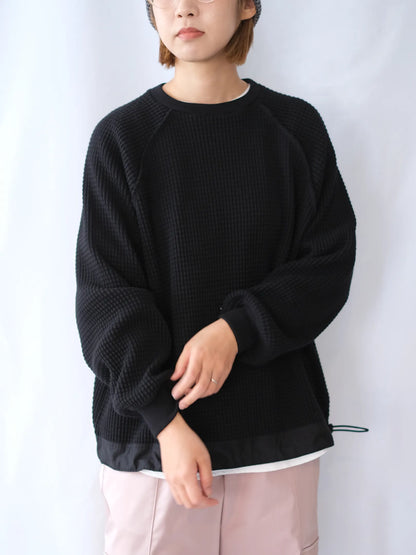 manon "HEAVY WAFFLE RAGLAN SLEEVE OVER TEE(2colors)"