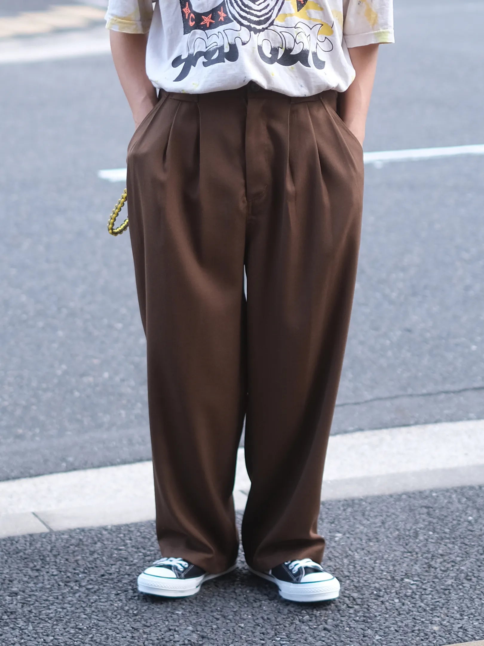 manon "WOOL MIX THREE TUCK WIDE PANTS(2colors)"