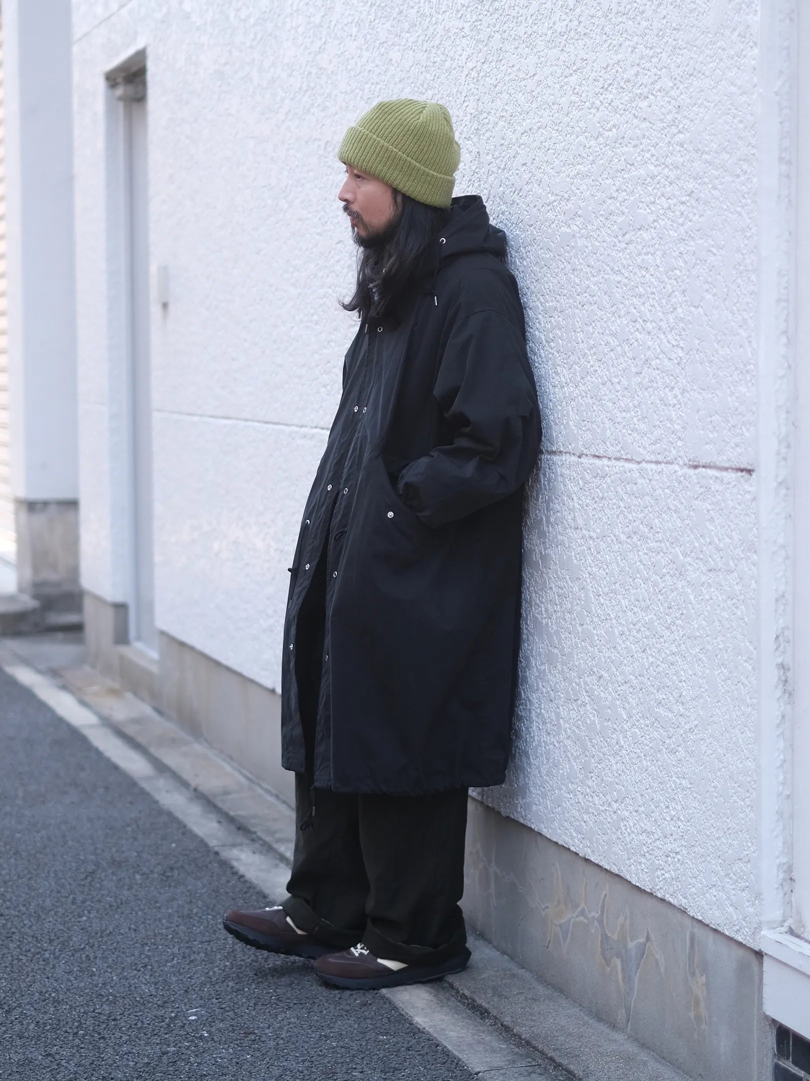 manon "COTTON NYLON HOODCOAT"