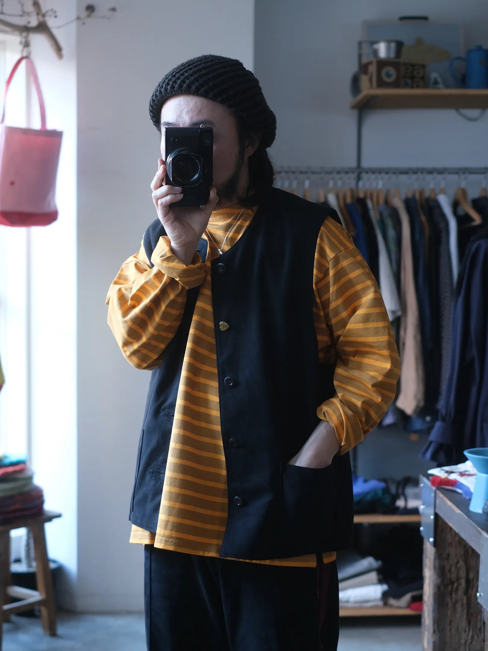 THE SUNNY "DYED BASQUE SHIRT(2colors)"