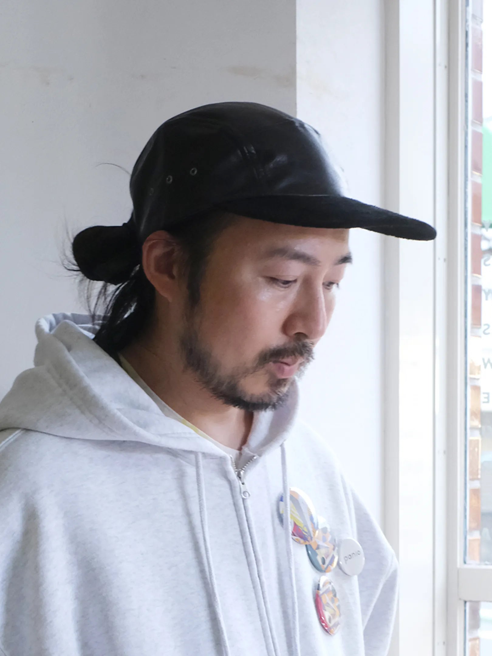 A.D.A.N "LEATHER 2TONE JET CAP"