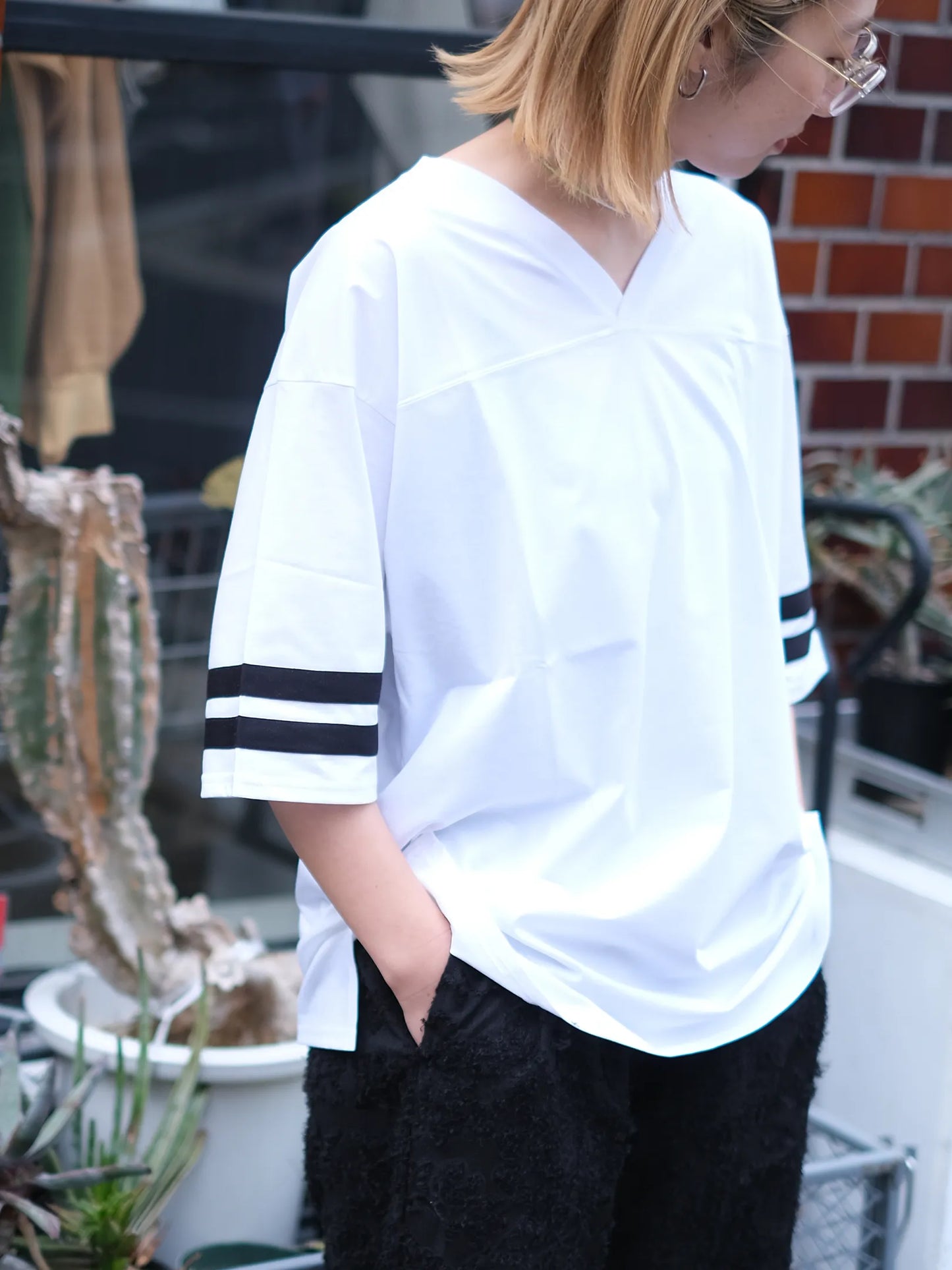 THE SUNNY "FOOTBALL T-SHIRT(WHITE)"