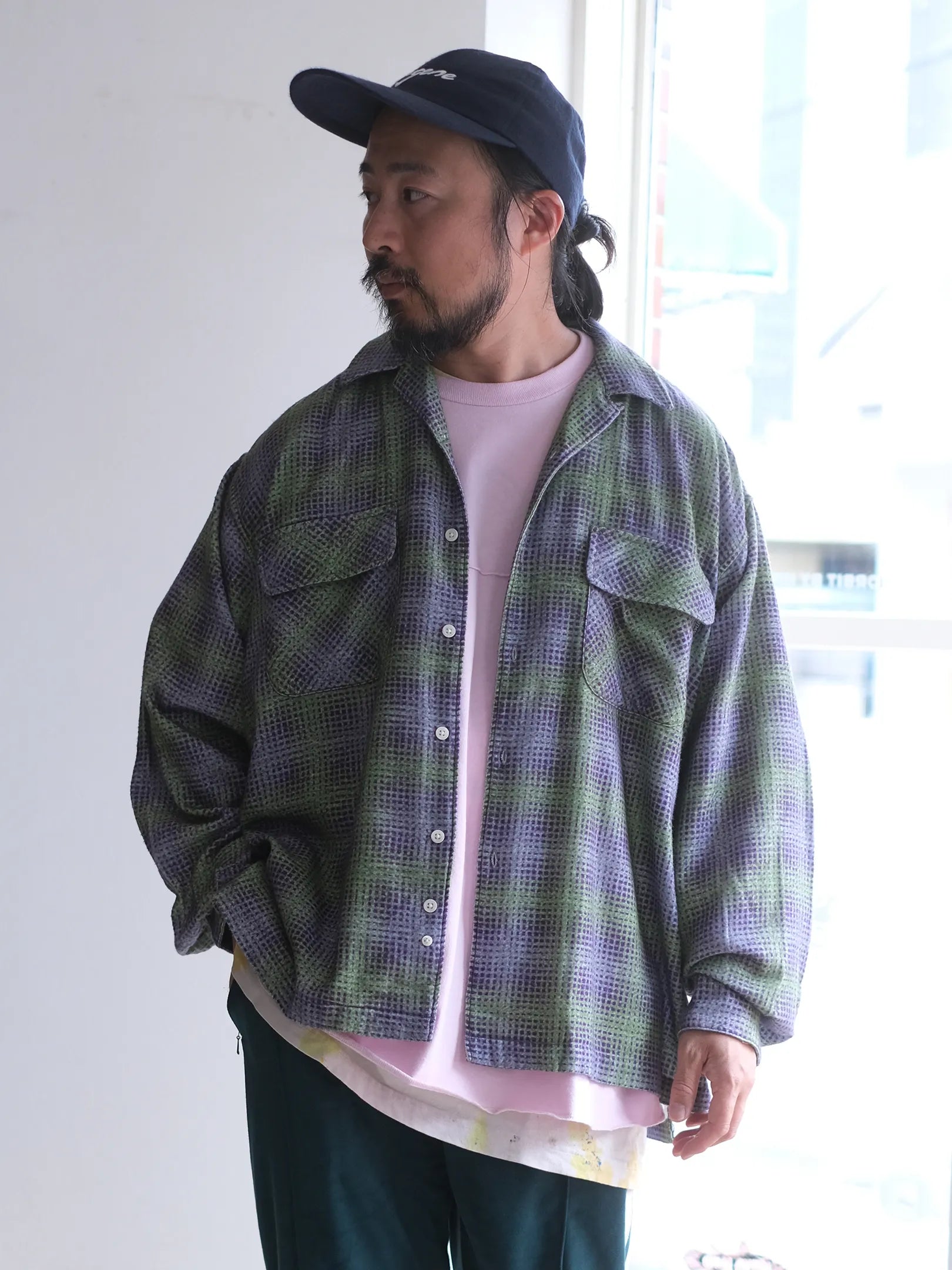 SEDAN ALL-PURPOSE "Printed Plaid Flannel Open Collar Shirt"