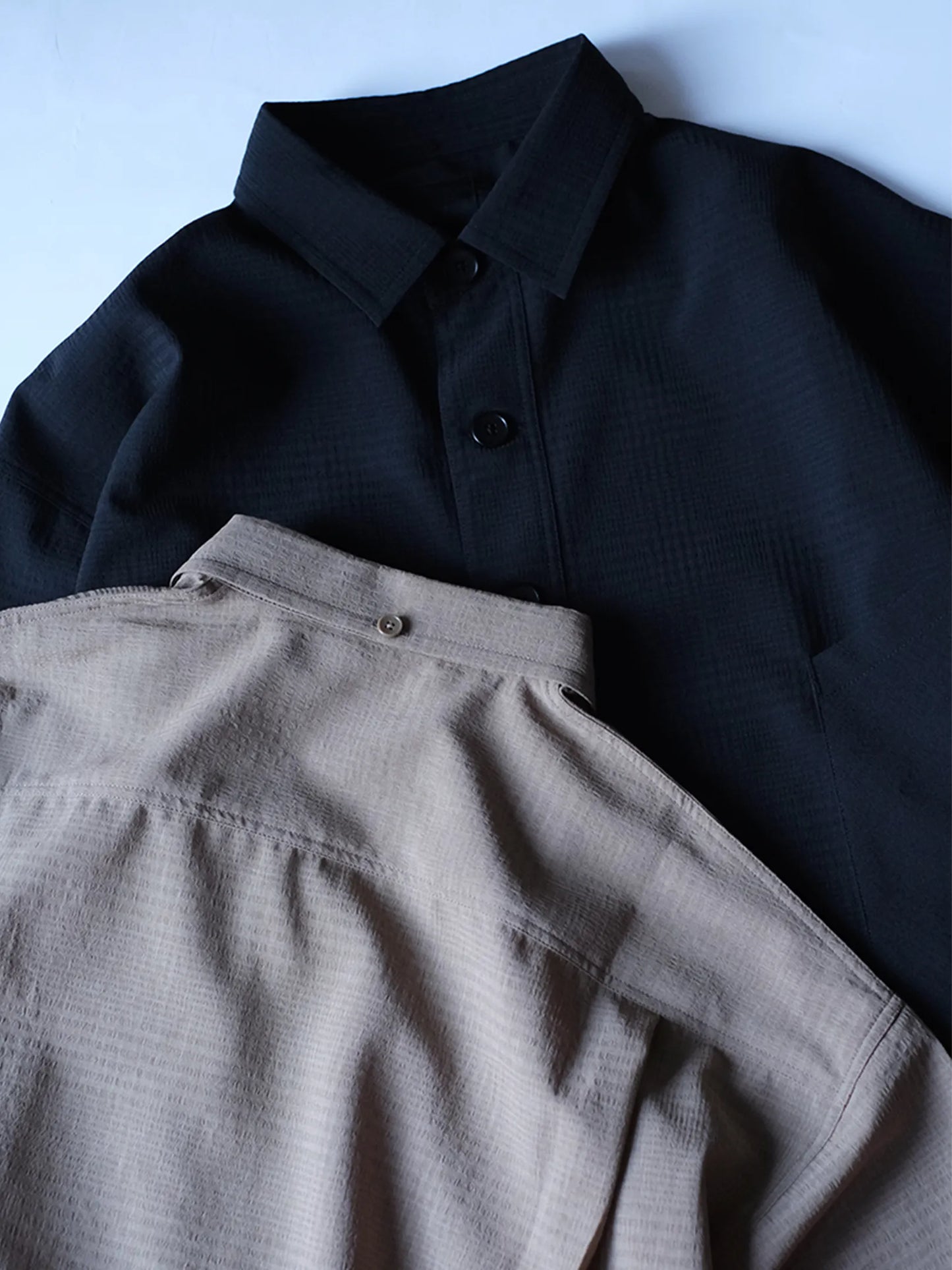maillot  "shadow  check s/s big shirt(2colors)"
