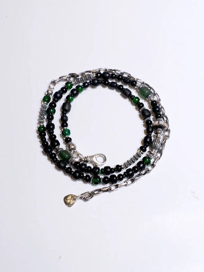 MEL×Panio "2way Necklace(BLACK×GREEN,A)"