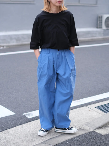 THE SUNNY "NYLON OX THREE TUCK PANTS / BLUE"