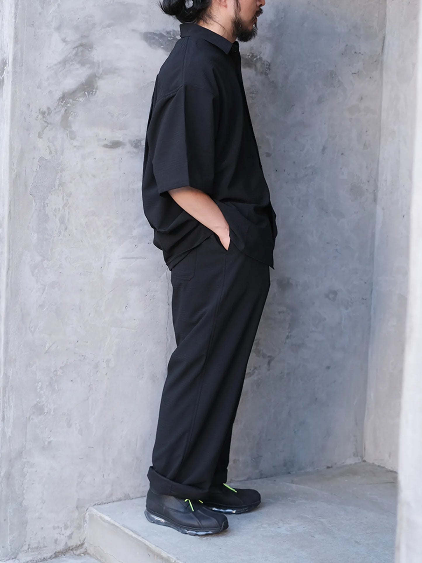 maillot  "shadow  check s/s big shirt(2colors)"