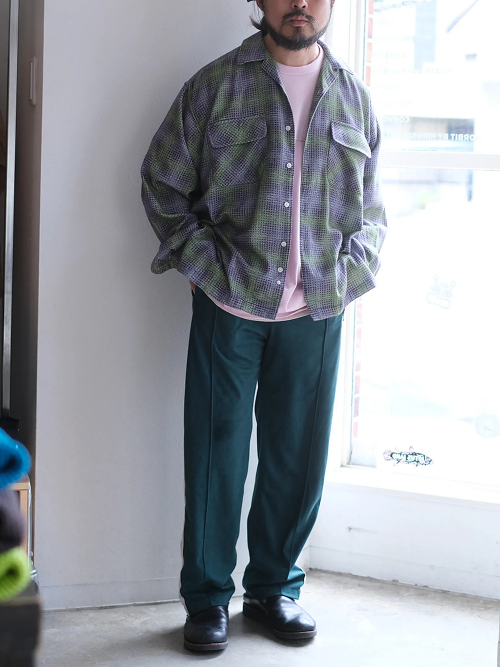 SEDAN ALL-PURPOSE "Printed Plaid Flannel Open Collar Shirt"