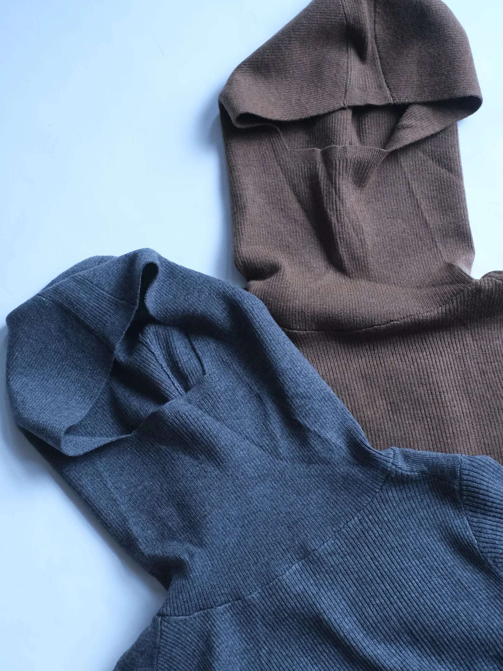 ANTHOM "ウール混 定番リブフーディKNIT(2colors)"