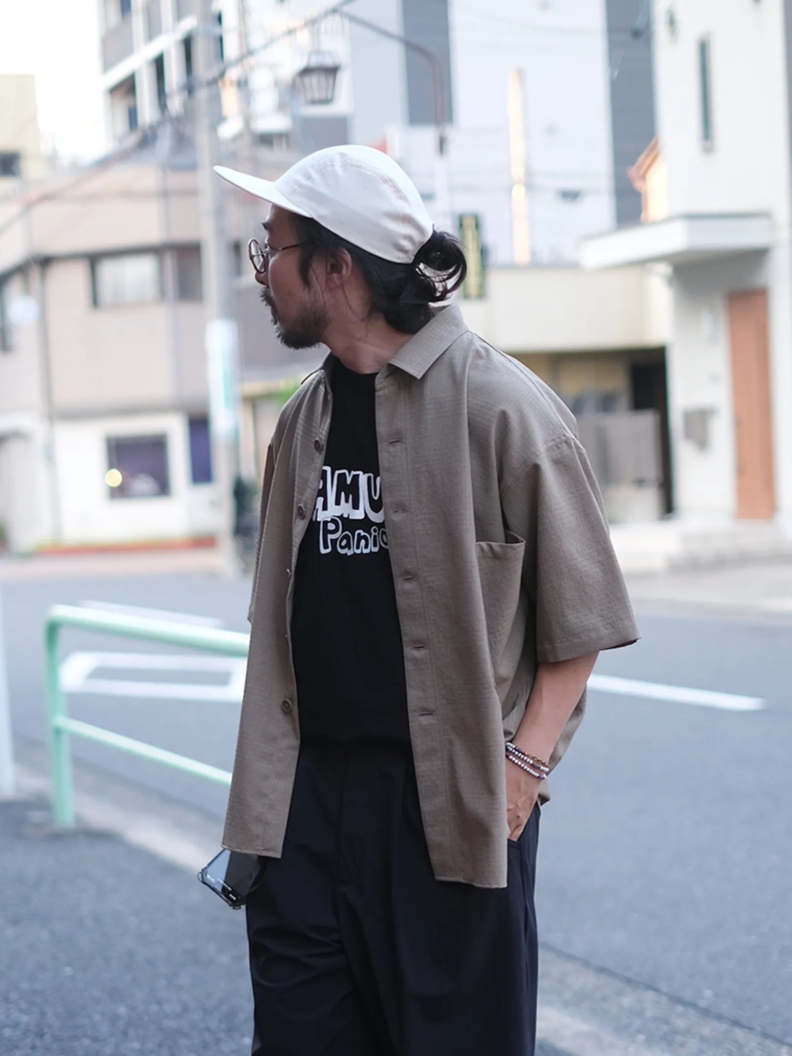 maillot  "shadow  check s/s big shirt(2colors)"