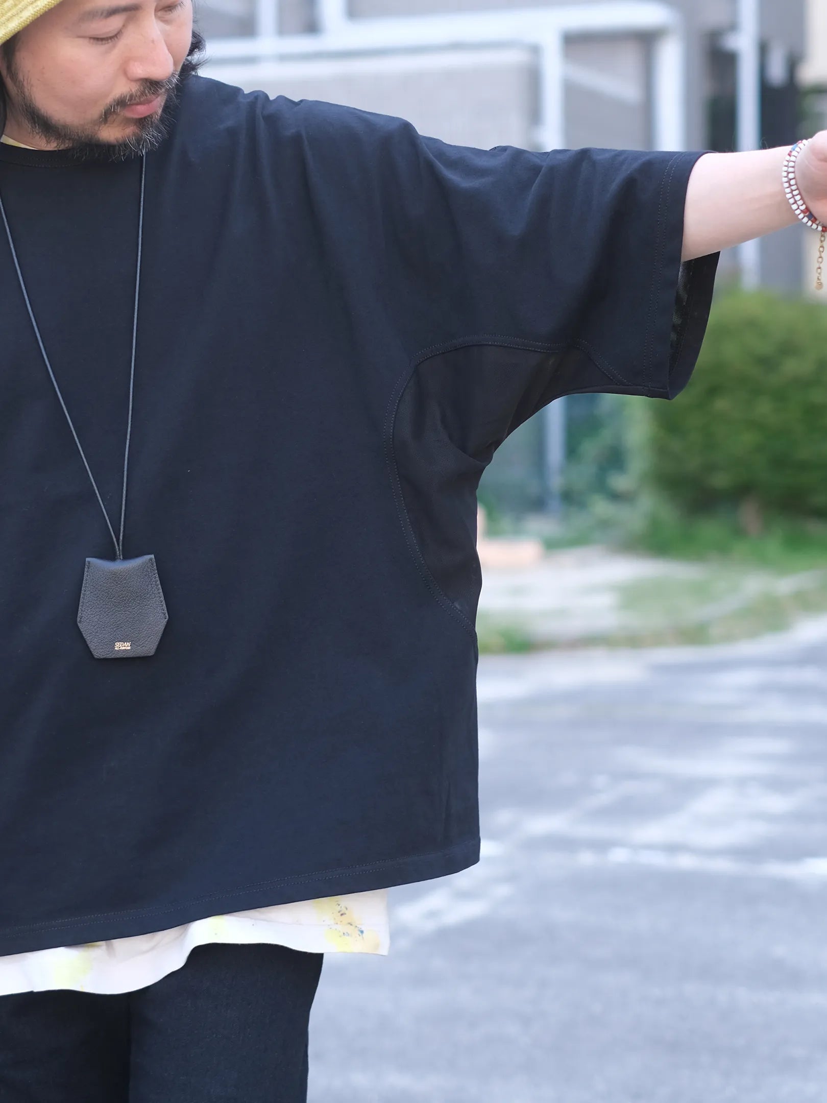 UNFRM "COTTON KNIT MESH RELAXED DOLMAN 6/10 PULLOVER(2colors)"