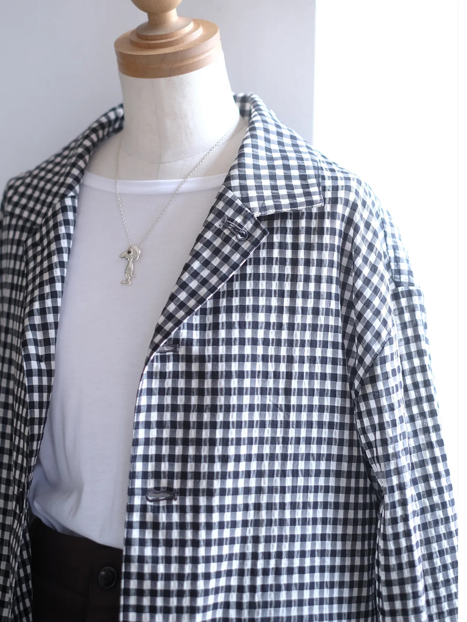 manon "GINGHAM CHECK SPINDLE JKT"