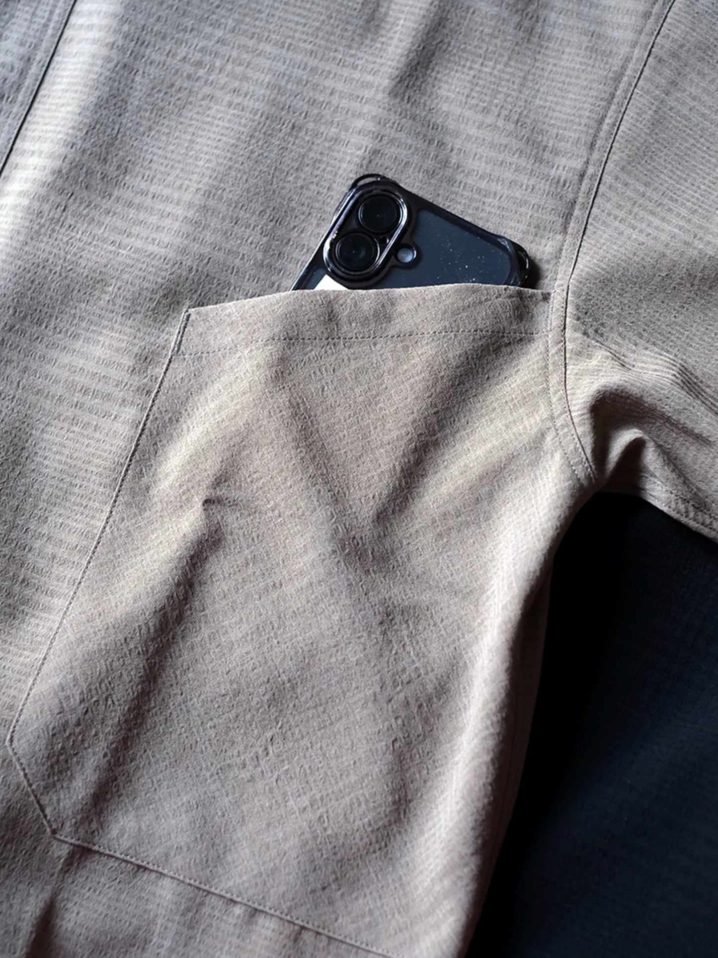 maillot  "shadow  check s/s big shirt(2colors)"