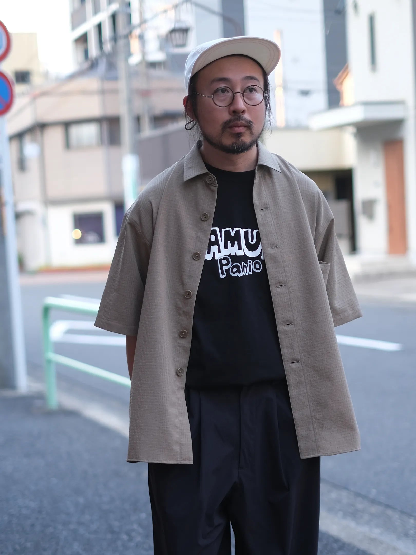 maillot  "shadow  check s/s big shirt(2colors)"