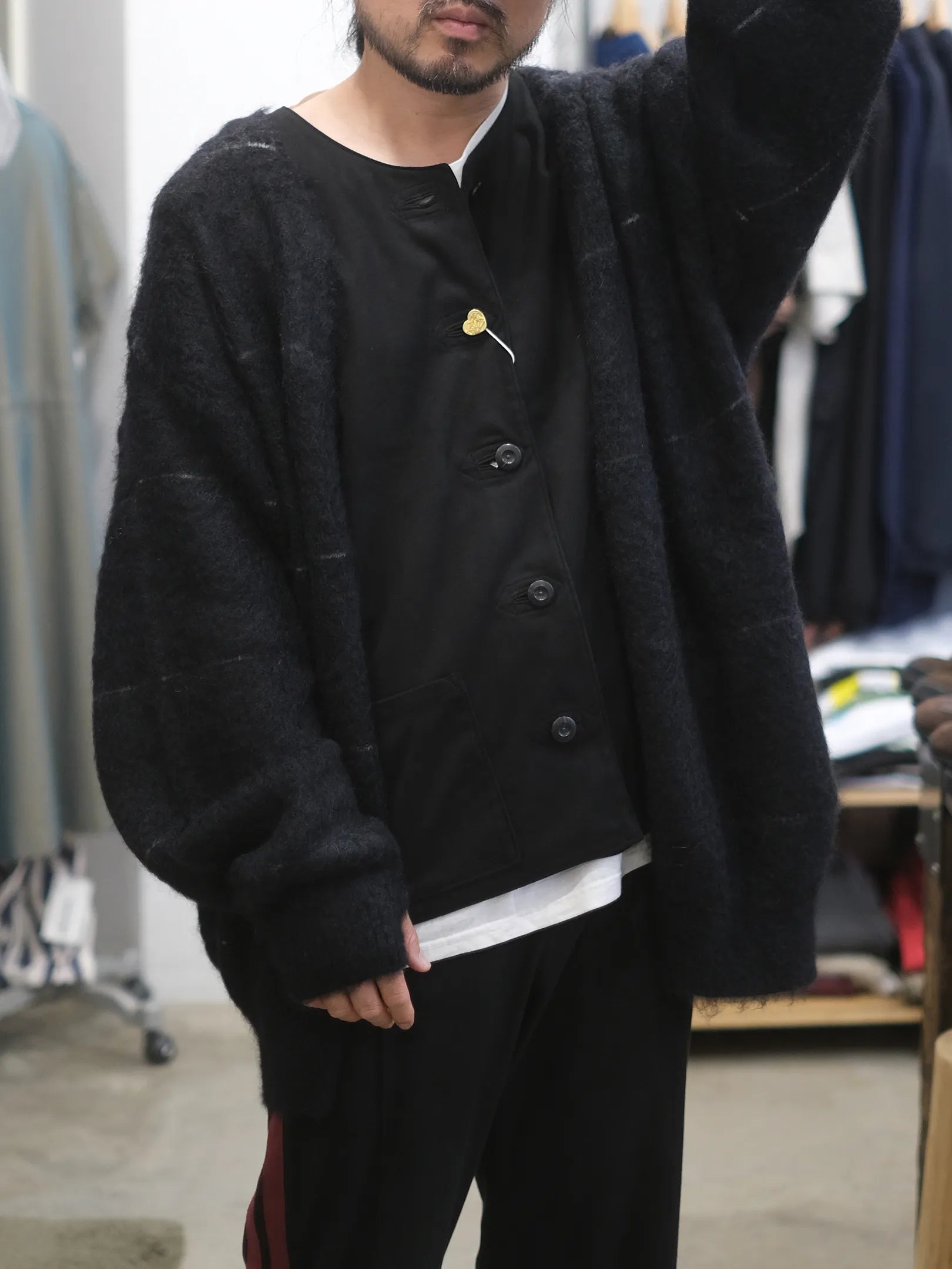 THE SUNNY "MOHAIR BOARDER CARDIGAN(BLACK)"