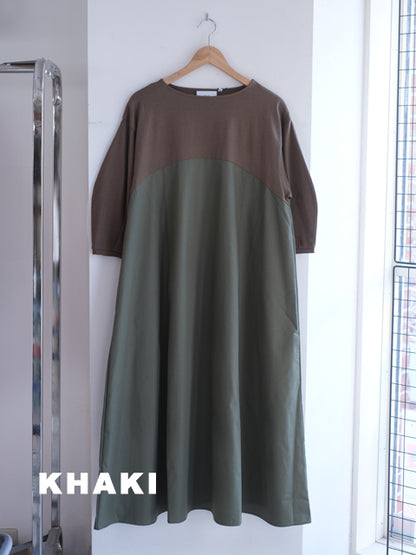 Kha:ki "OVAL SLEEVE DRESS(2colors)"