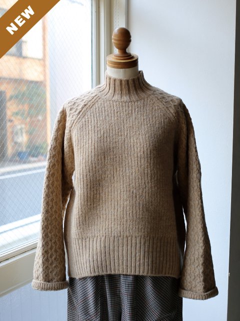 manon ”HI NECK WAFFLE KNIT”