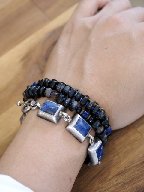 MEL. "2way Necklace(Buffalo horn BLACK x BLUE)"